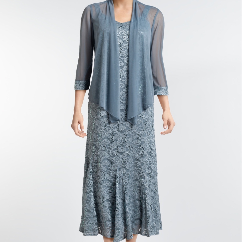 R & M Richards 2-pc. Sheer Jacket & Lace Dress Set
